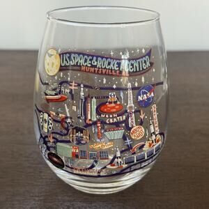 U.S. Space & Rocket Center Huntsville AL Stemless Wine Glass Juice Cup NASA Moon